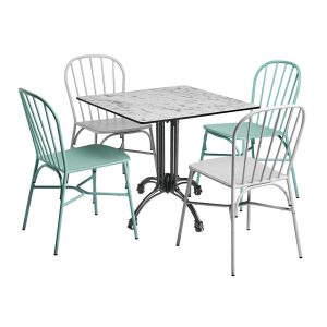Extrema Carrara Marble & Denver Dining Set