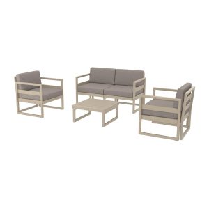 Mykonos Lounge Set Tau – With Light Brown Cushions